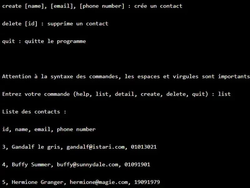 CLI du projet OpenClassrooms