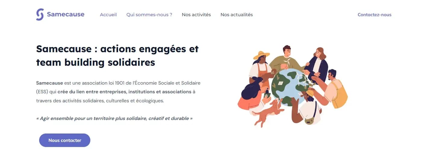 Hero du site Samecause